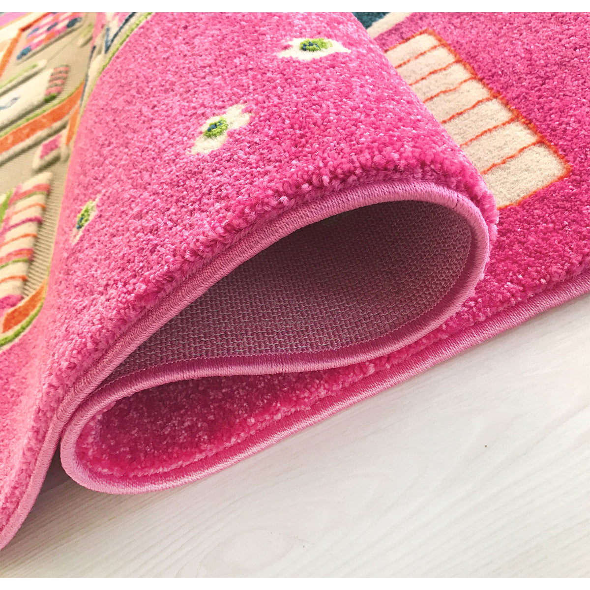 IVI 3D Play Carpet 59 x 39-inch Pink Playhouse Floor Rug Mat for Kids, Medium - VMInnovations