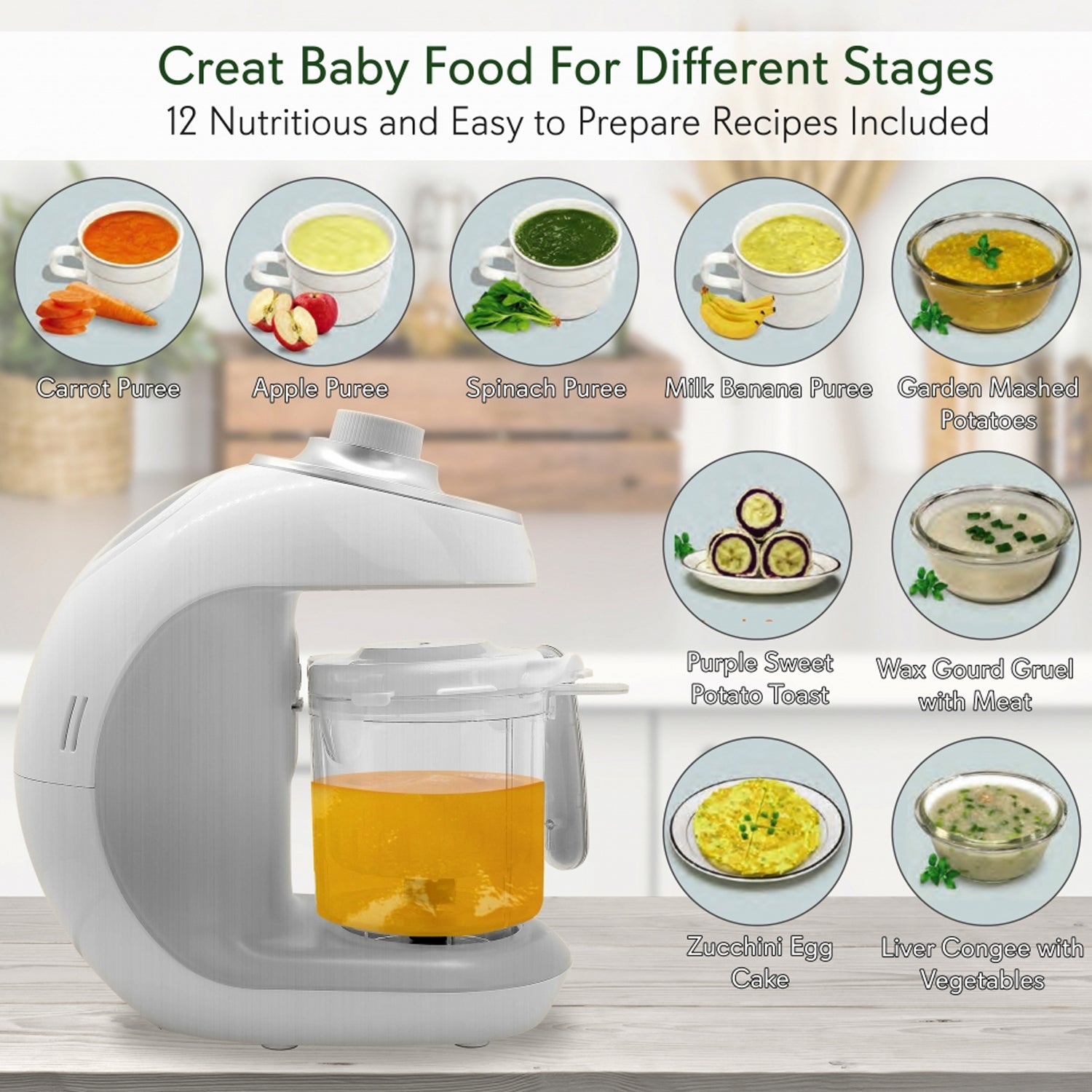 NutriChef Electric Baby Food Maker Puree Food Processor Blender Steamer (2 Pack) - VMInnovations