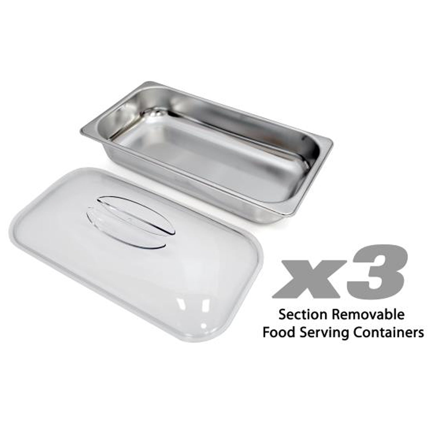 NutriChef 3 Pot Electric Hot Plate Buffet Warmer Chafing Serving Dish (2 Pack) - VMInnovations
