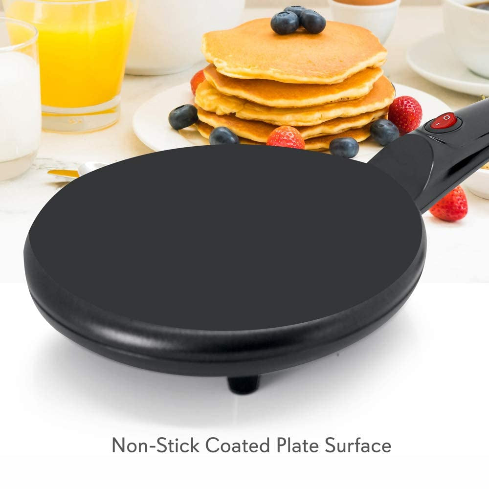 NutriChef Electric Plug In Crepe Maker and Griddle Hot Plate, Black (For Parts)