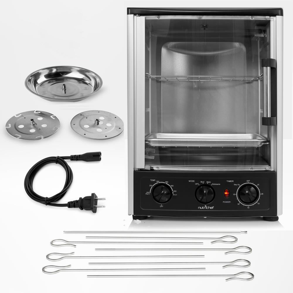 NutriChef Countertop Rotisserie Toaster Oven Cooker w/ Rack & Pan (For Parts) - VMInnovations