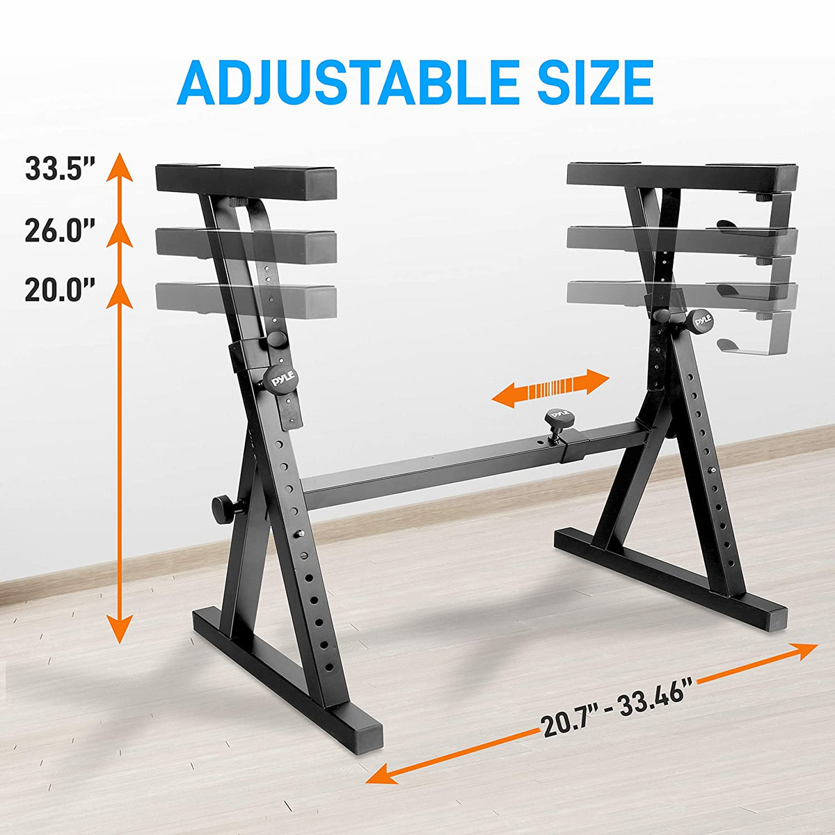 Pyle PKST38 Heavy Duty Folding Z Style Piano Keyboard Stand, Black (2 Pack)