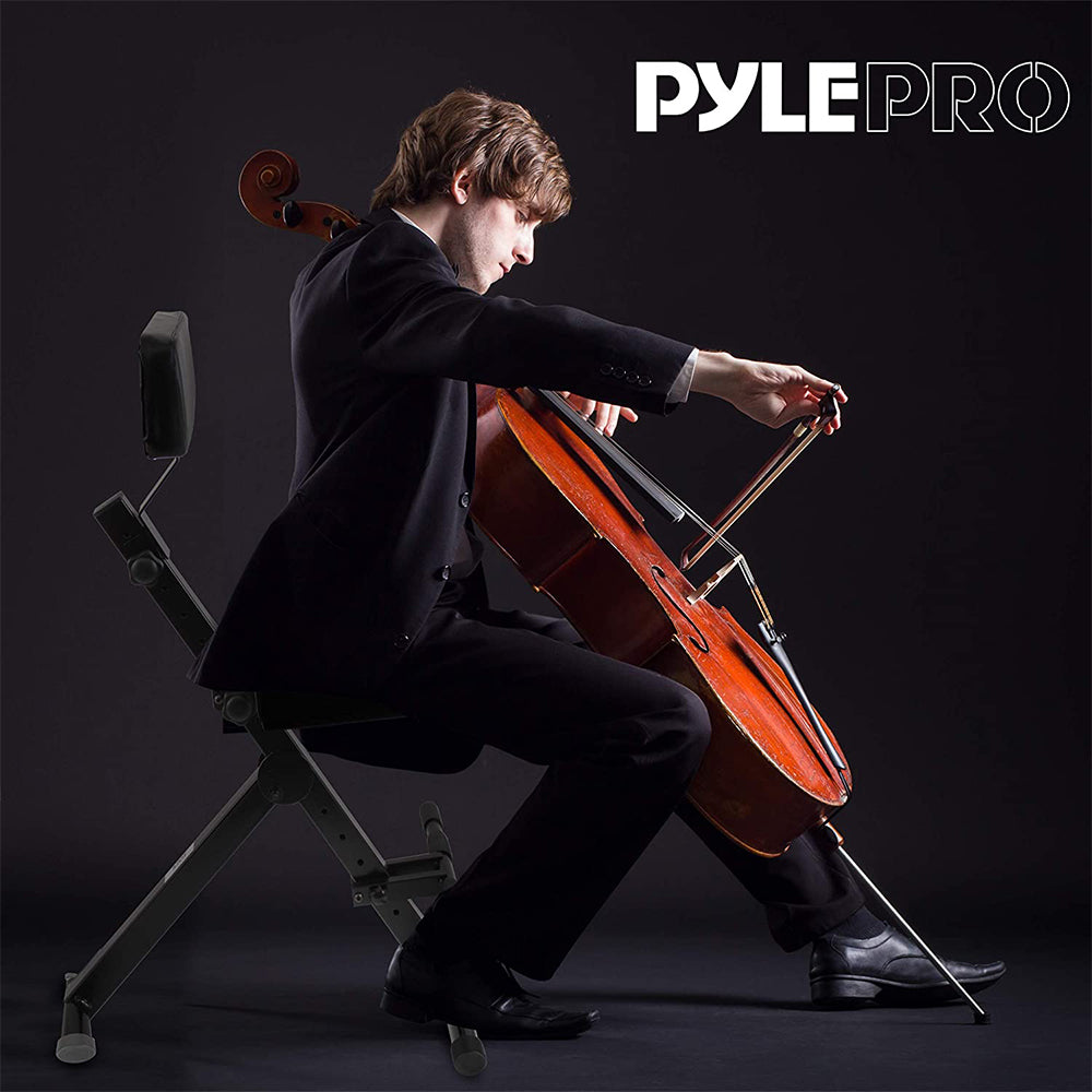 Pyle Performer Chair Seat Portable Stool w/ Height Adjustable Foot Rest (4 Pack)