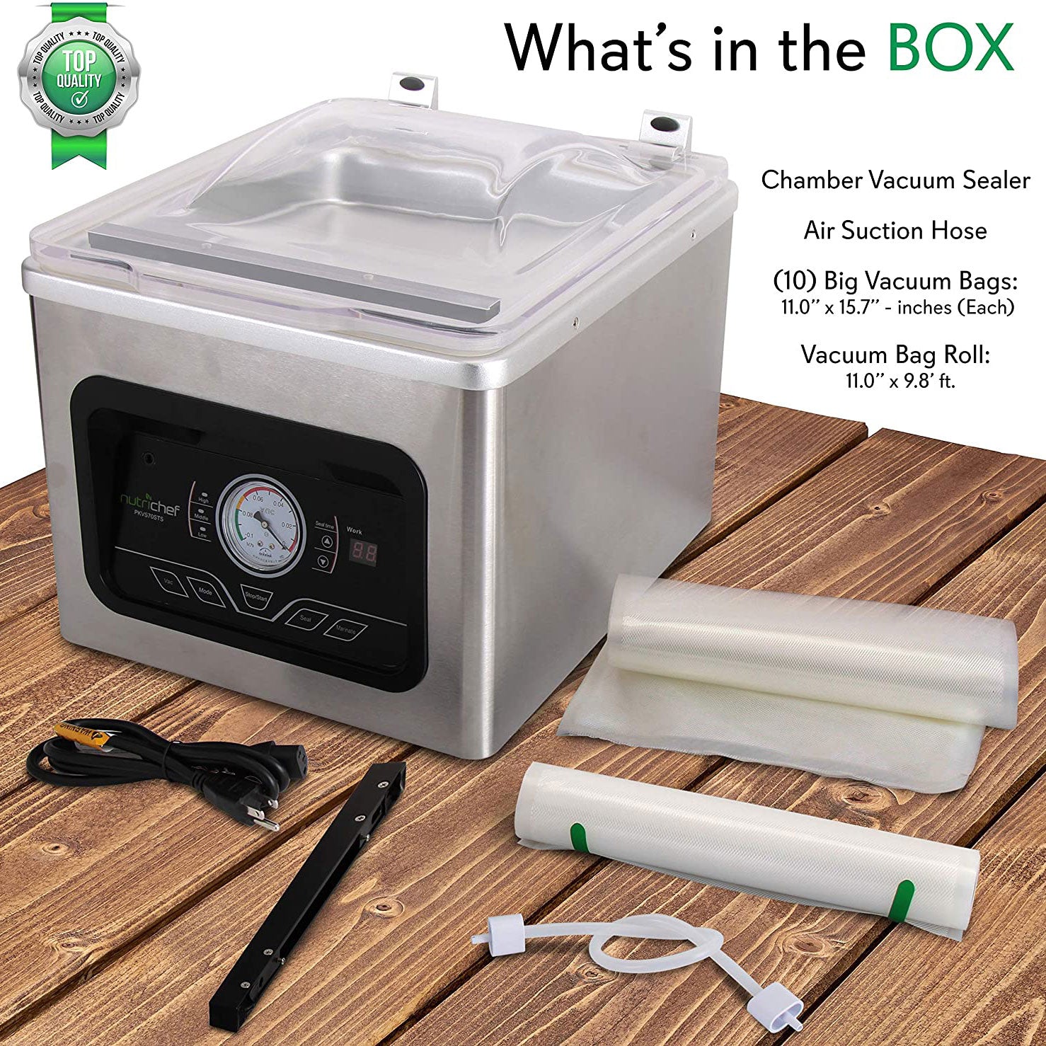 NutriChef PKVS70STS Chamber Food Air Vacuum Sealer Preserver System (2 Pack) - VMInnovations