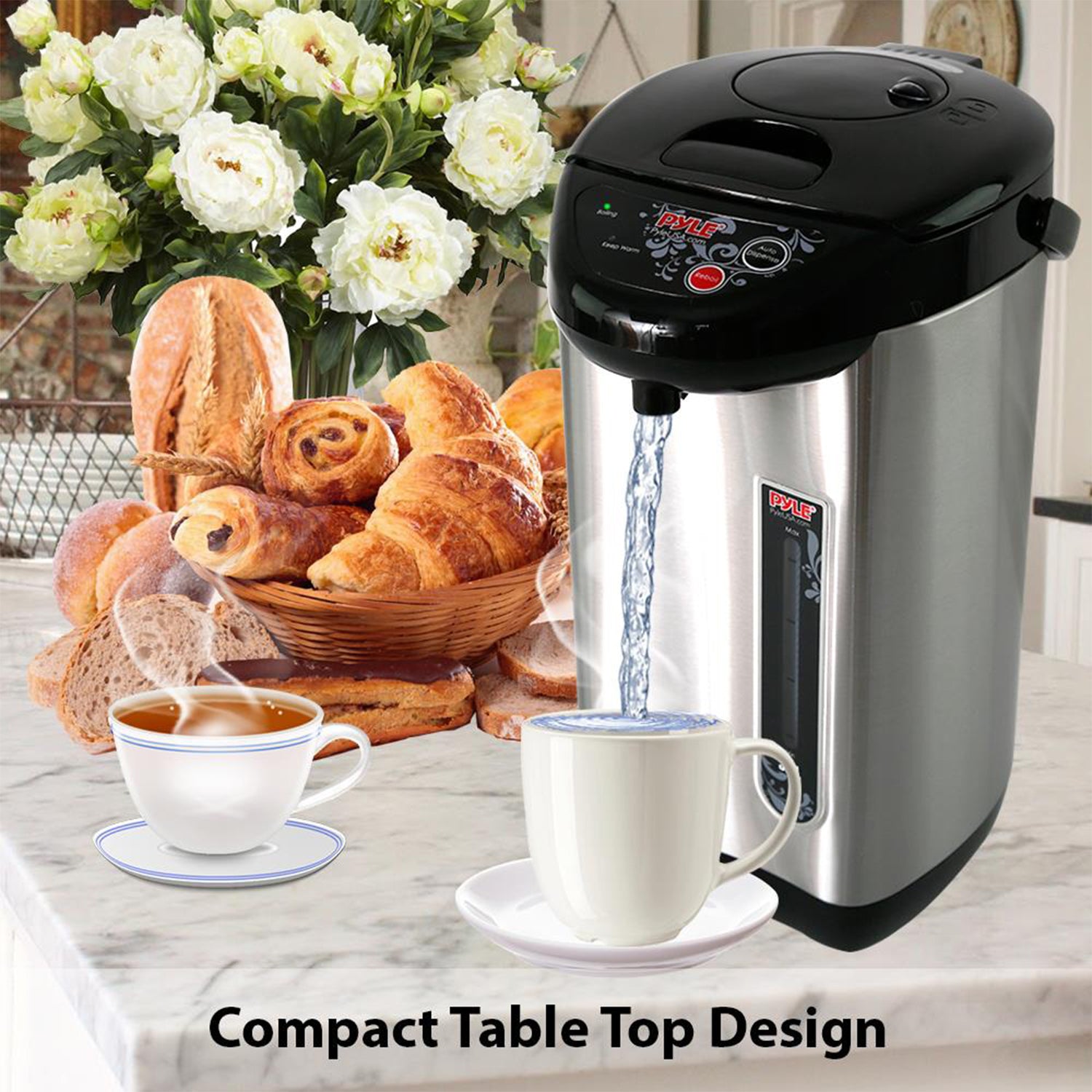 NutriChef Digital Electric Hot Water Boiler & Warmer Kettle, 3.38 Qt(Open Box)