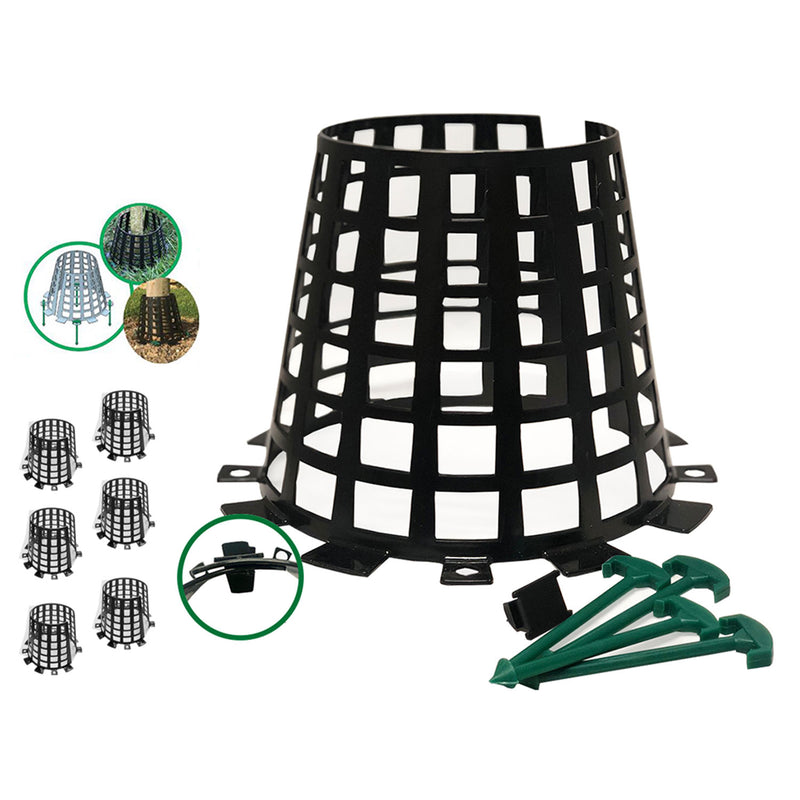 Plant Knight Tree Trunk Guard Protector for Garden Protection, 6 Pack (Black) - VMInnovations