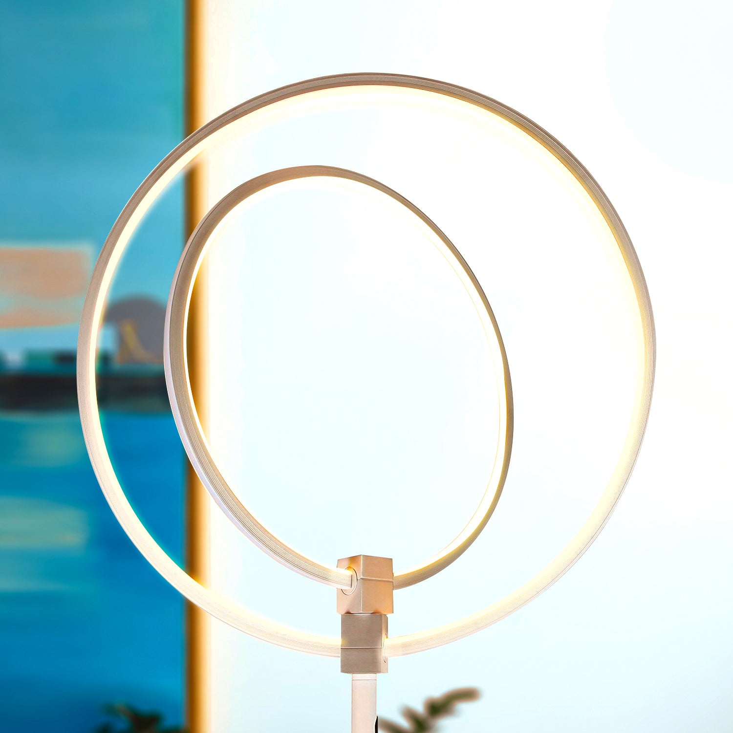 Brightech Eclipse Modern LED Torcherie Touch Dimmer Floor Lamp, White (Open Box) - VMInnovations