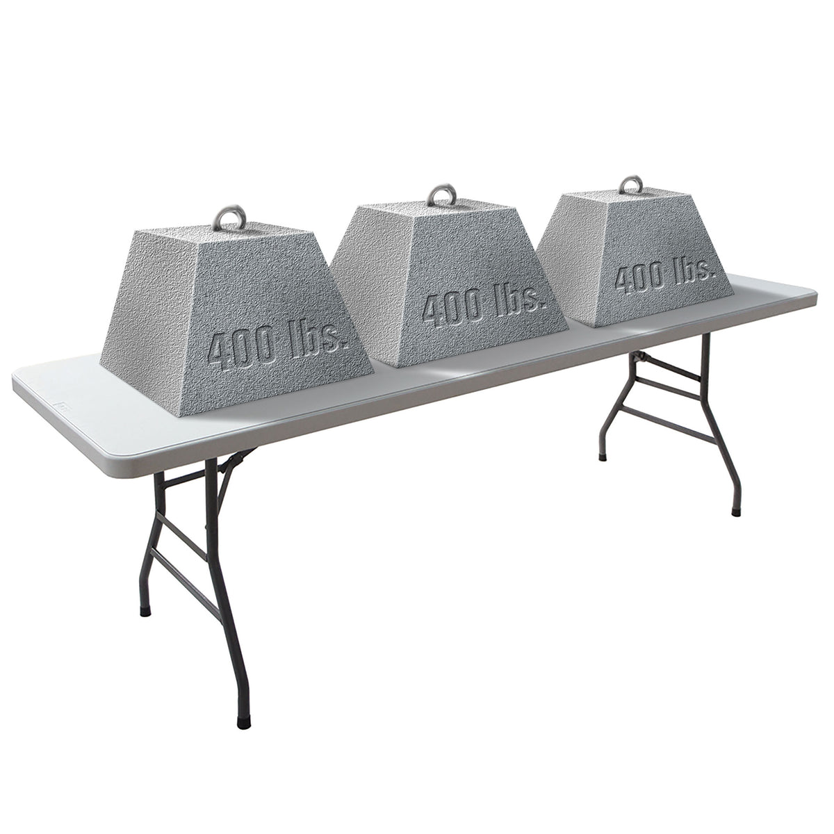 Plastic Development Group 8 Foot Heavy Duty Plastic Folding Banquet Table, White