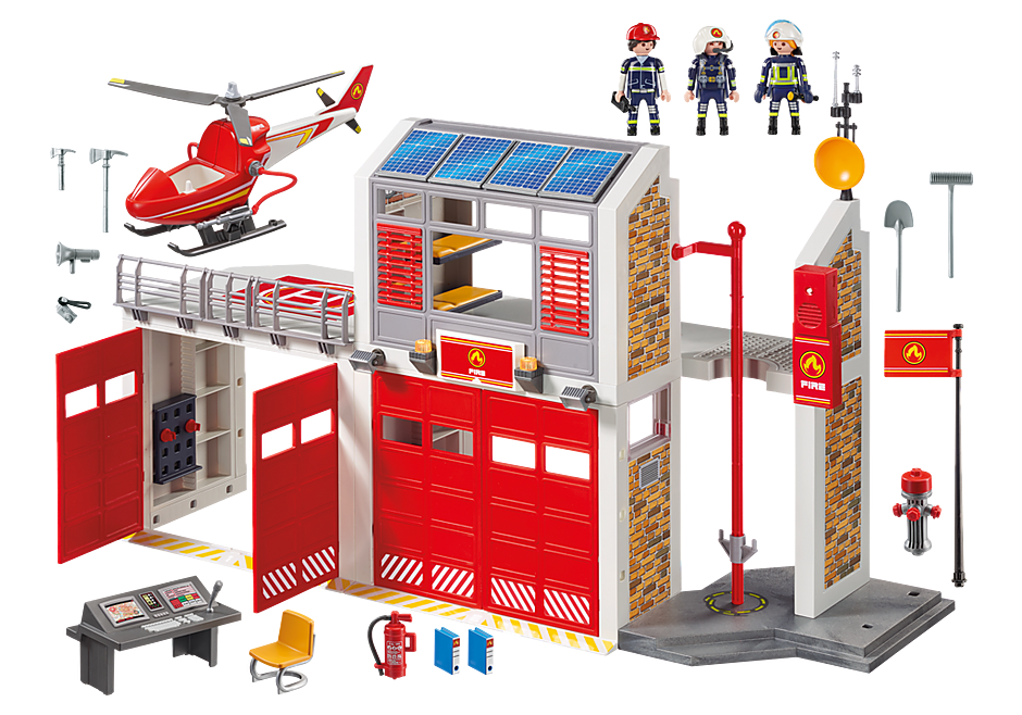 Playmobil Fire Station Kids Educational Learning Toy Set & Figurines (Open Box)