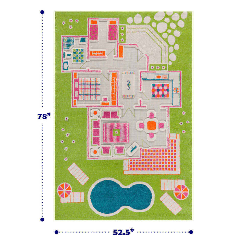 IVI 3D Play Carpets 78 x 52.5 Inch Play House Educational Toddler Mat Rug, Large - VMInnovations