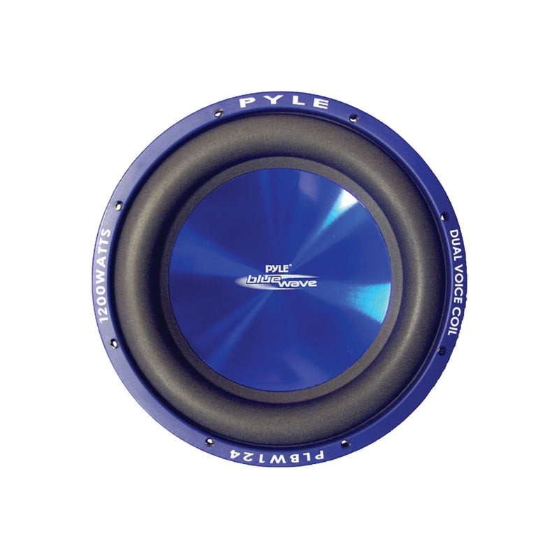 Pyle PLBW124 12 Inch 1200 Watt DVC Car Audio Subwoofer Speakers, Blue (4 Pack)