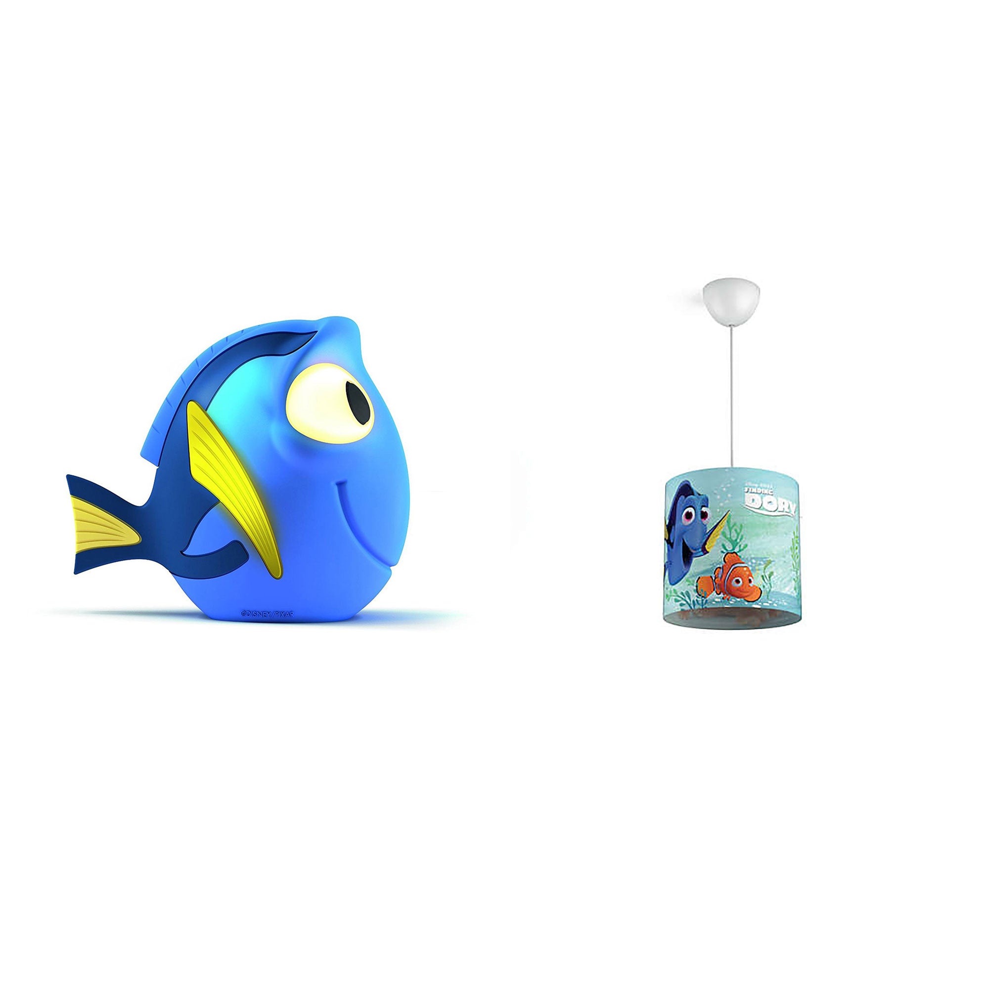 Philips Disney Dory Nightlight w/ Philips Disney Finding Dory Hanging Lamp