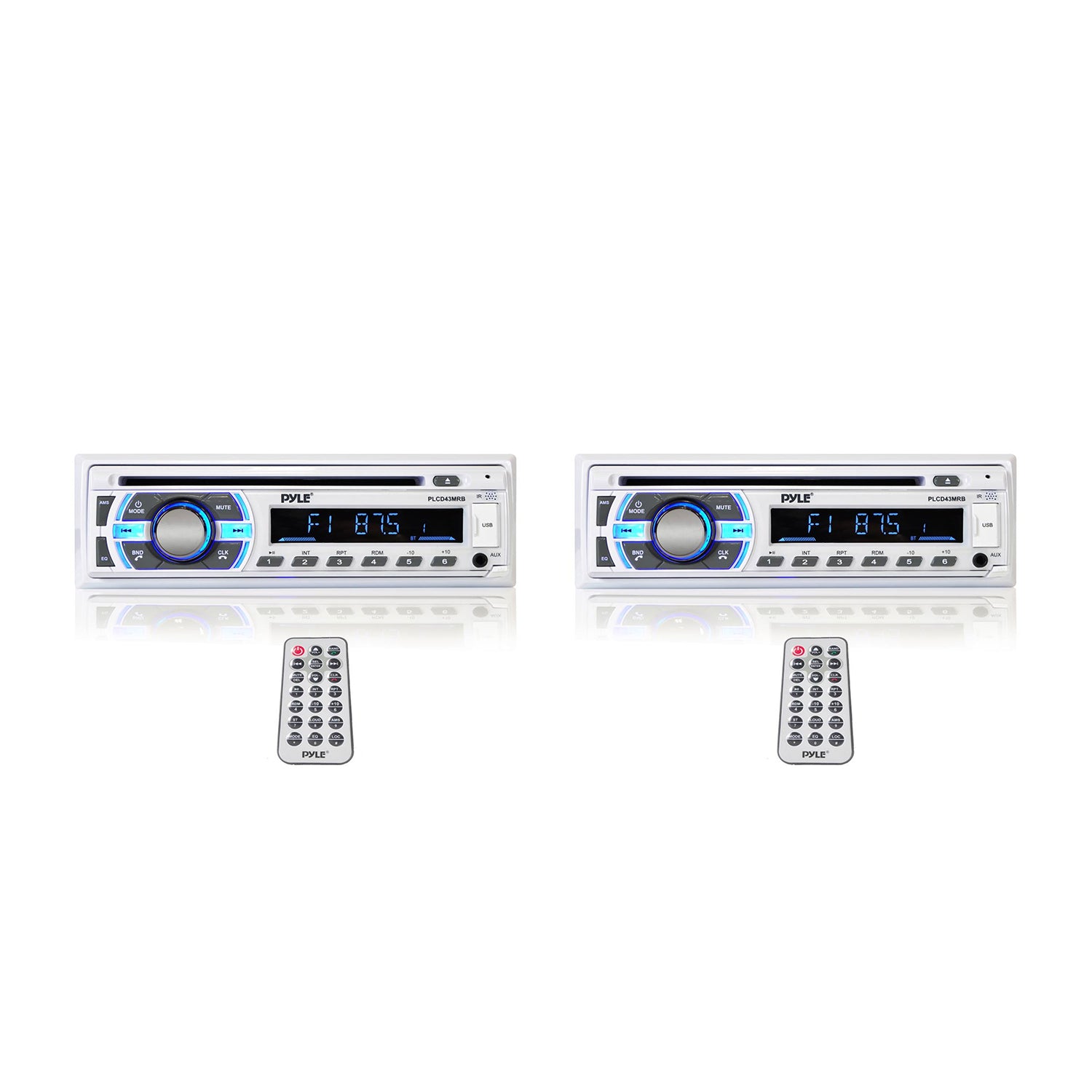 Pyle Single DIN Marine Bluetooth Stereo Receiver & CD Player w/ Remote (2 Pack) - VMInnovations