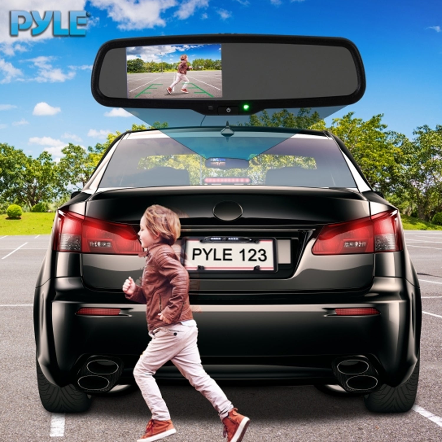 Pyle Universal Waterproof Rear Backup Nightvision Camera Monitor System (4 Pack)