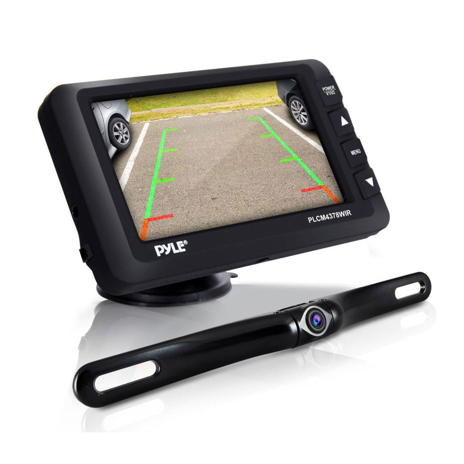 Pyle Adjustable Rearview Backup Car Camera with 4.3 Inch Monitor (Open Box)