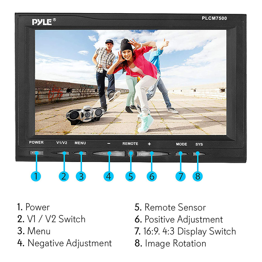 Pyle PLCM7500 7" LCD Rearview Car Backup Camera and Monitor Reverse Assist Kit - VMInnovations
