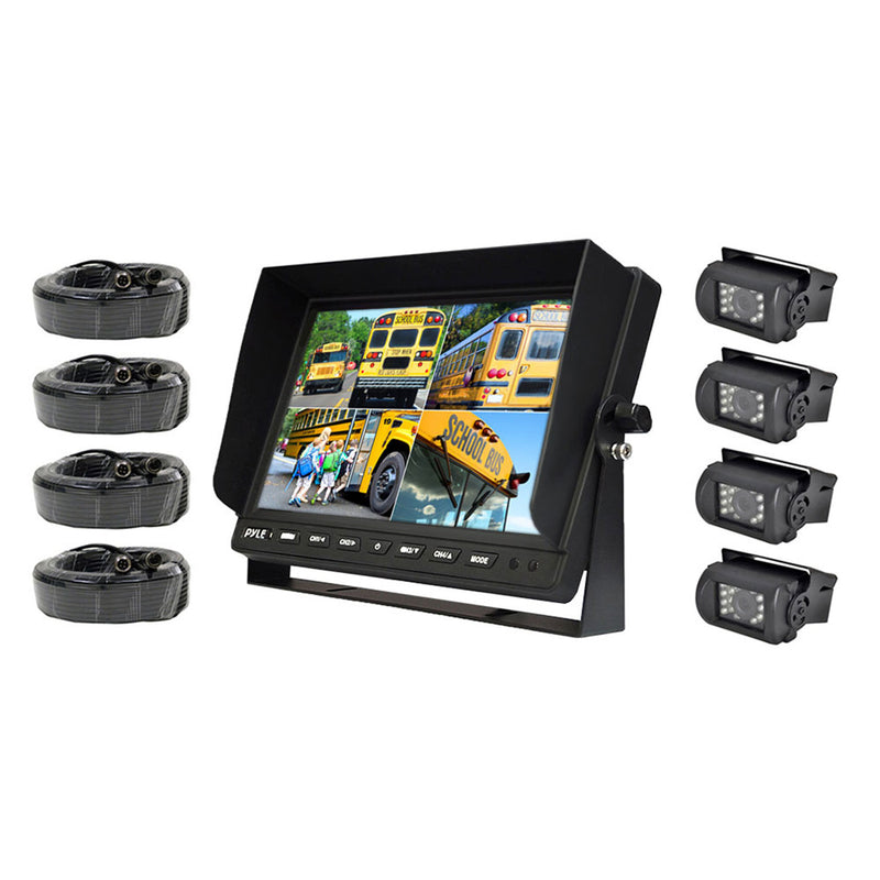 Pyle Weatherproof Rearview Backup System w/ 4 Cameras & 10 Inch Monitor (2 Pack)