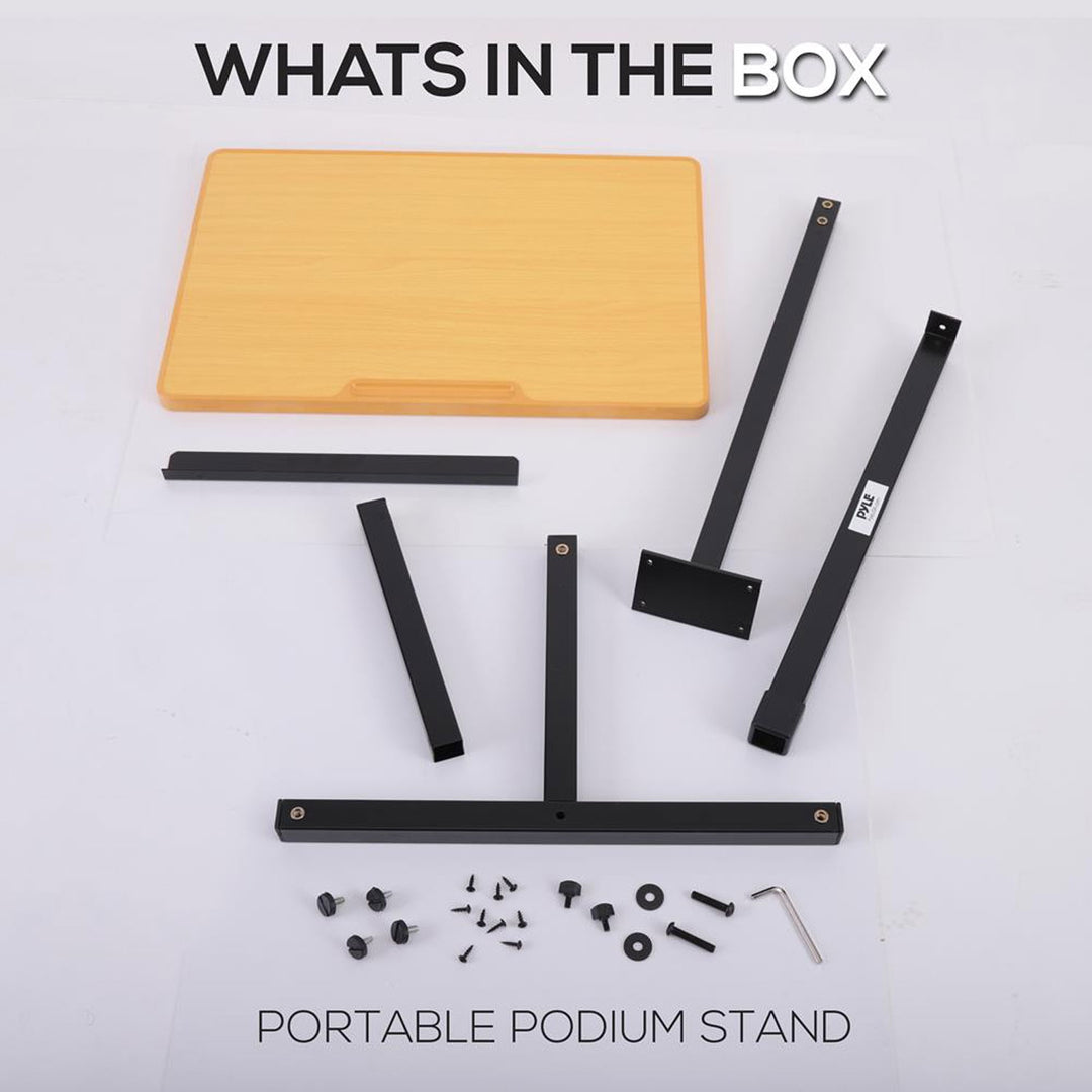 Pyle Portable Adjustable Lectern Presentation Podium Stand with Laptop Holder - VMInnovations