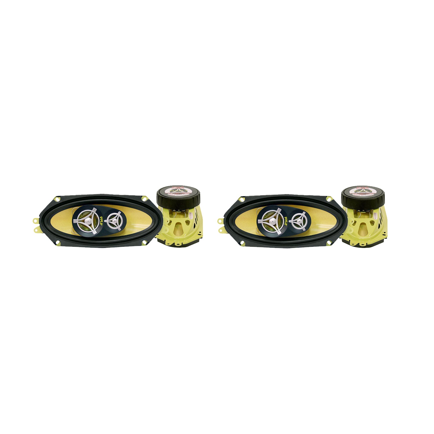 Pyle 4 x 10 Inch 3 Way 300 Watt Car Audio Stereo Coaxial Speakers, Pair (2 Pack) - VMInnovations