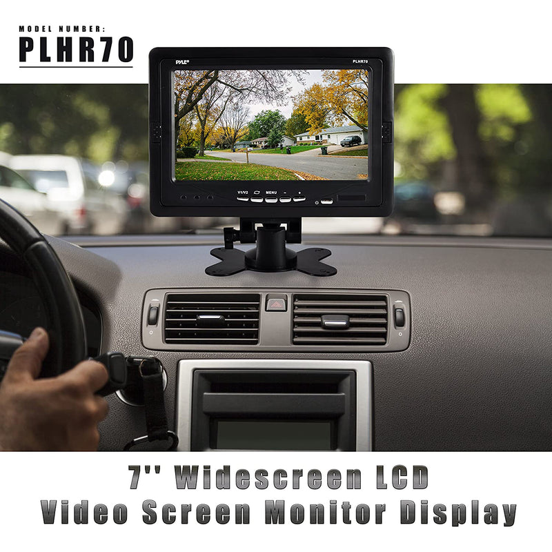 Pyle PLHR70 7 Inch Widescreen LCD Video Screen Monitor Display for Cars, Black