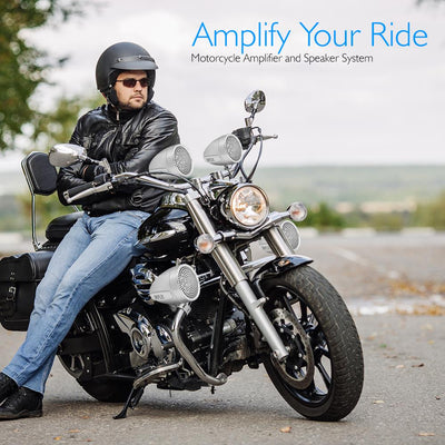 Pyle 1200W 3.25" Motorcycle ATV Handlebar Mount Weatherproof Speakers (4 Pack)