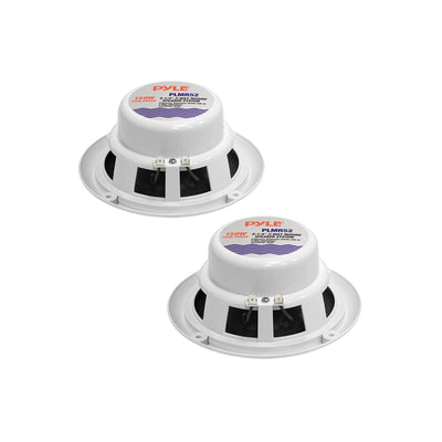 Pyle PLMR52 5.25 Inch 150 Watt Water Resistant Marine Speakers, White (1 Pair)