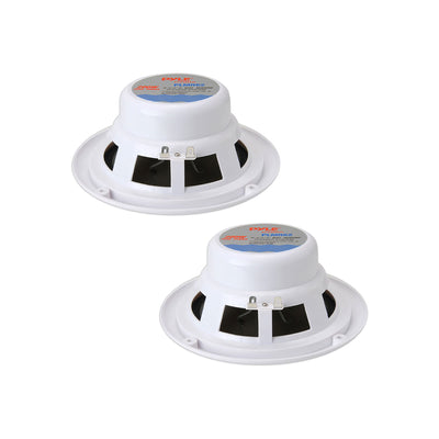 Pyle PLMR62 6.5 Inch 200W Water Resistant Marine Speakers, White (8 Speakers)