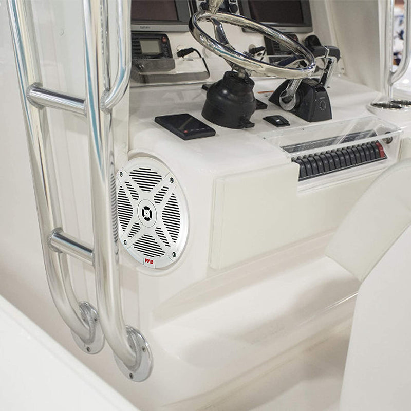 Pyle PLMR652W 6.5 Inch Waterproof 2 Way Outdoor Boat Speaker System Pair, White