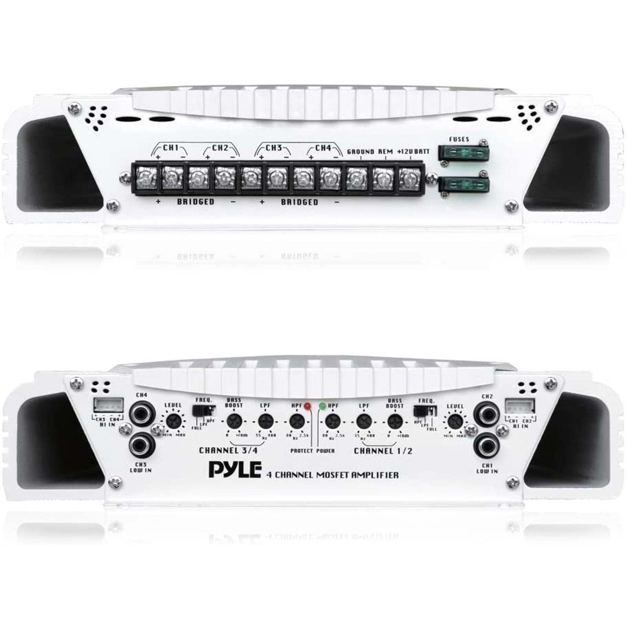 Pyle Elite PLMRA430BT 1000 Watt 4 Channel Amplifier Bluetooth Marine ATV Amp