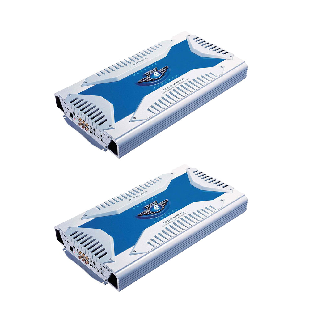 Pyle PLMRA620 Elite Series 6 Channel 2000 W Audio Waterproof Amplifier (2 Pack)