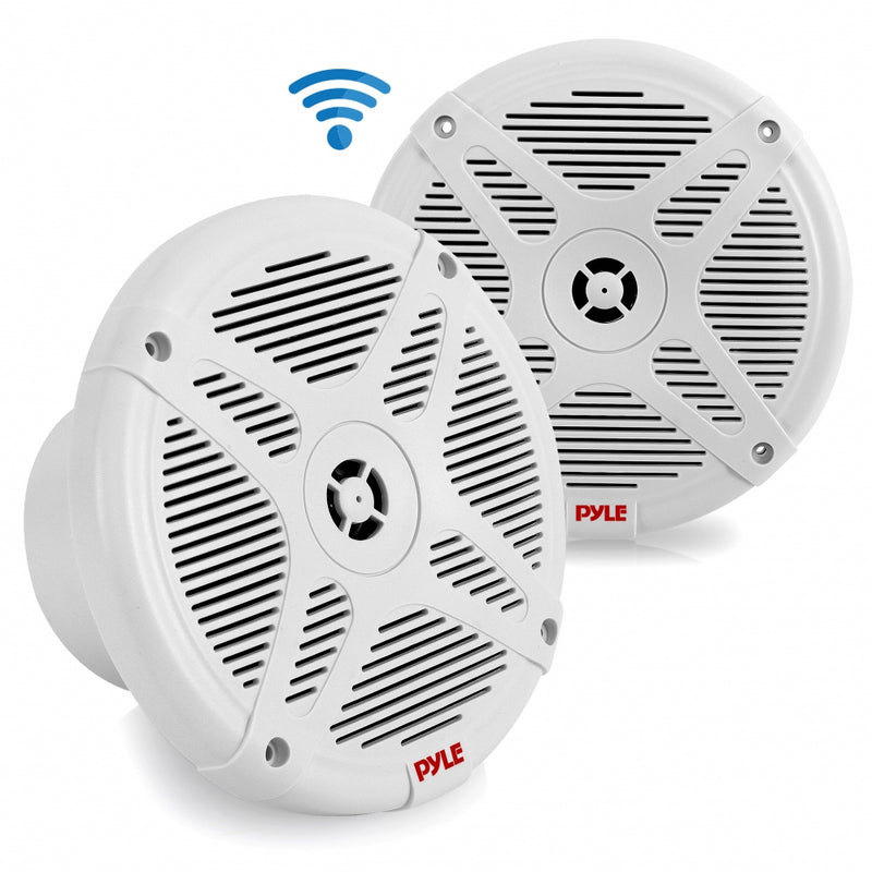 Pyle PLMRF65MW 6.5 Inch 600W 2 Way Waterproof Bluetooth Marine Speakers (2 Pair)