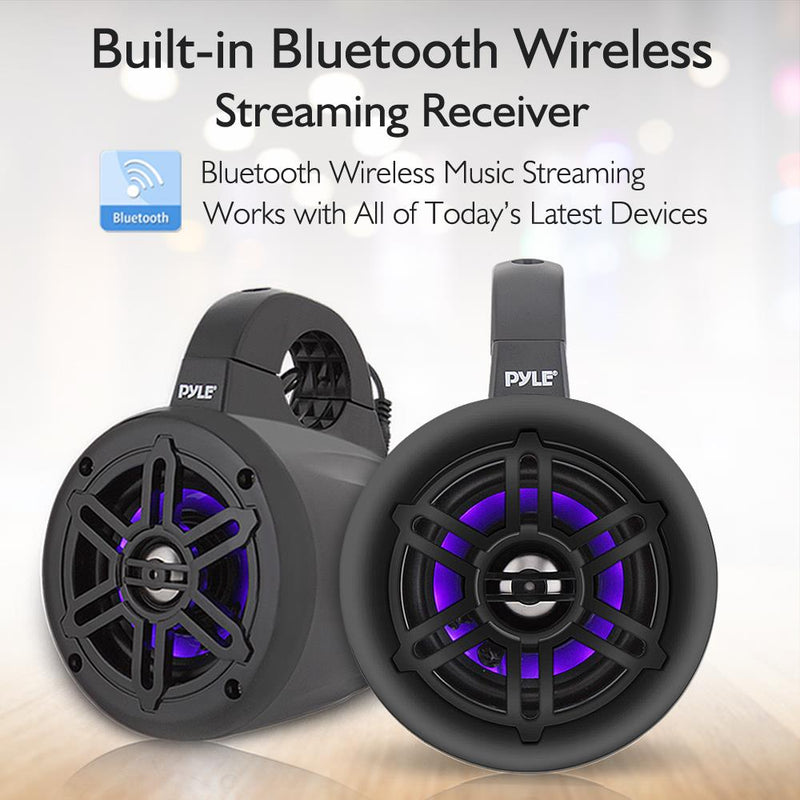 Pyle PLMRLEWB47BB 4 Inch 300 Watt Bluetooth Marine Tower Speaker System (4 Pack)