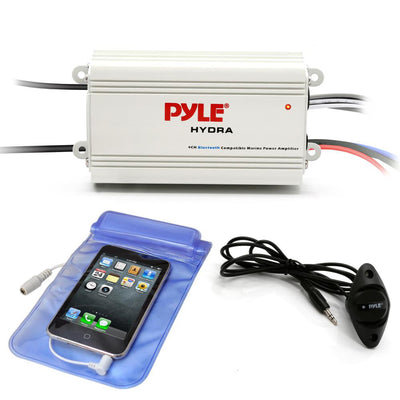 Pyle Waterproof Bluetooth 800 W 4 Channel Marine Power Audio Amplifier (4 Pack)