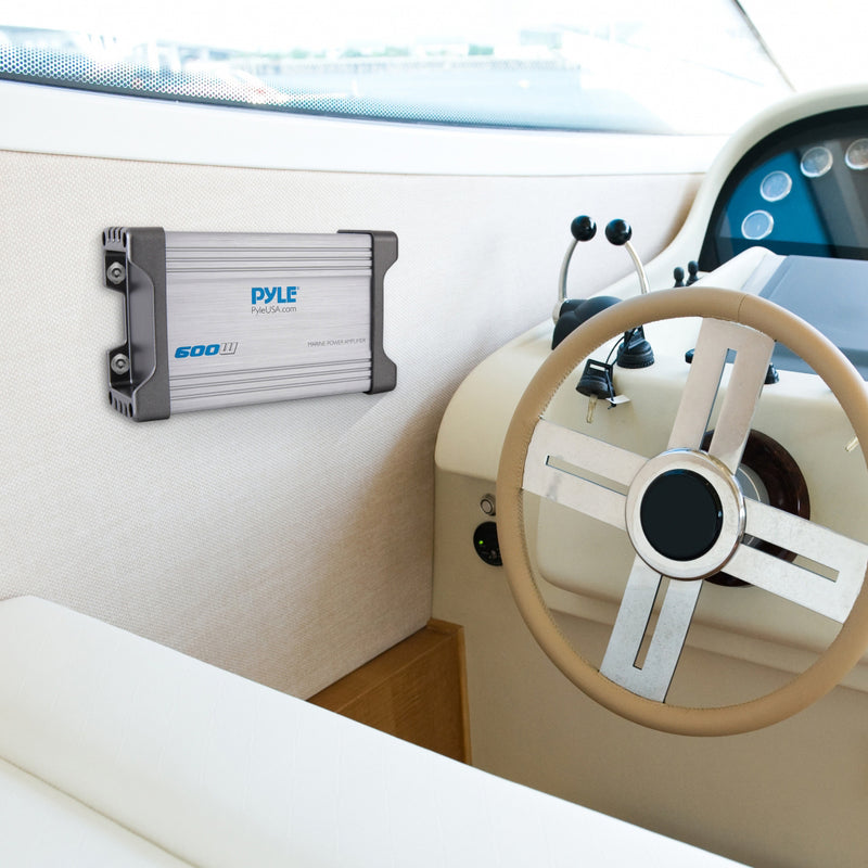 Pyle Waterproof 600 W 2 Channel Marine Power Audio Amplifier for Boats (4 Pack)