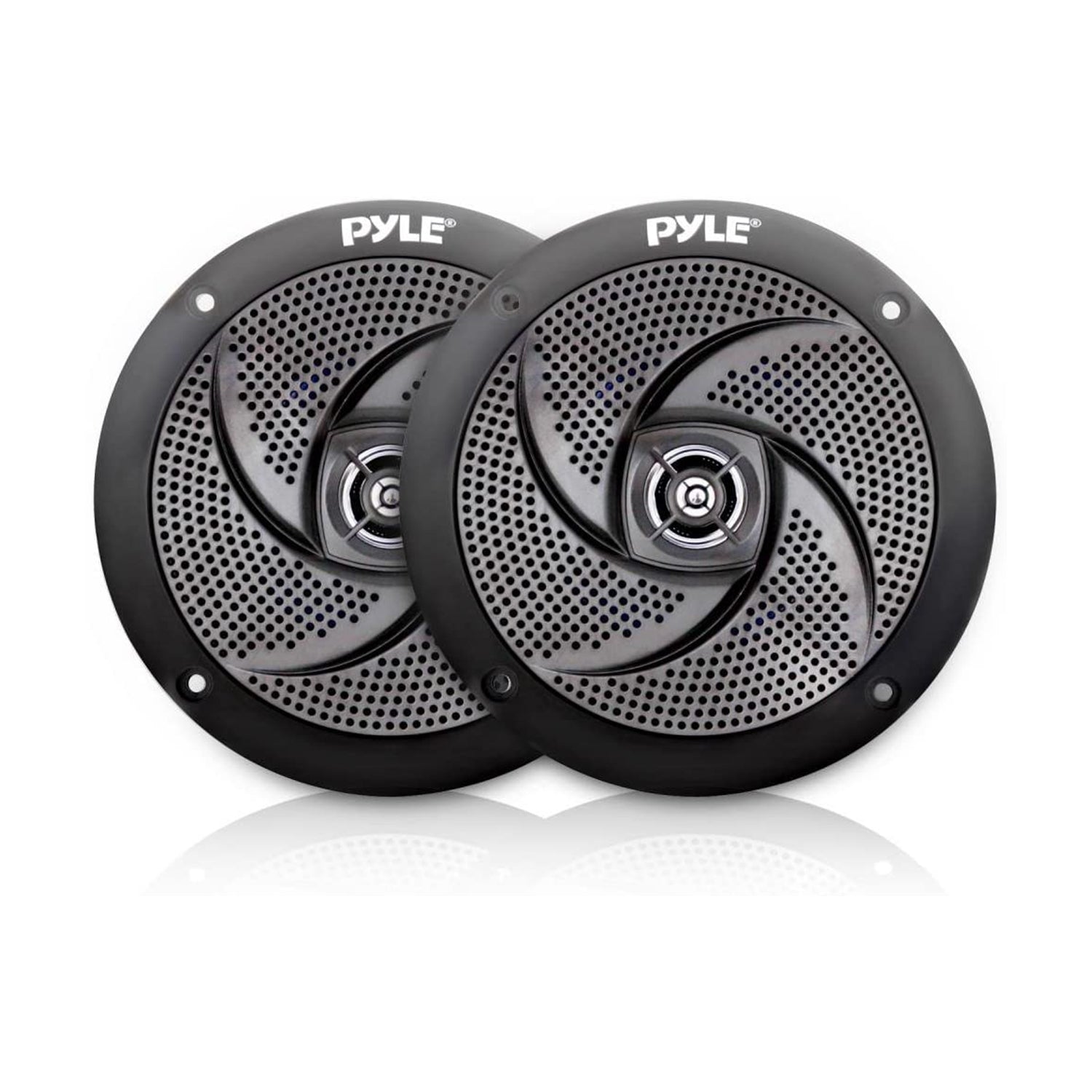 Pyle PLMRS5B 5.25-In Waterproof Low Profile Marine Speakers, Black (8 Speakers)