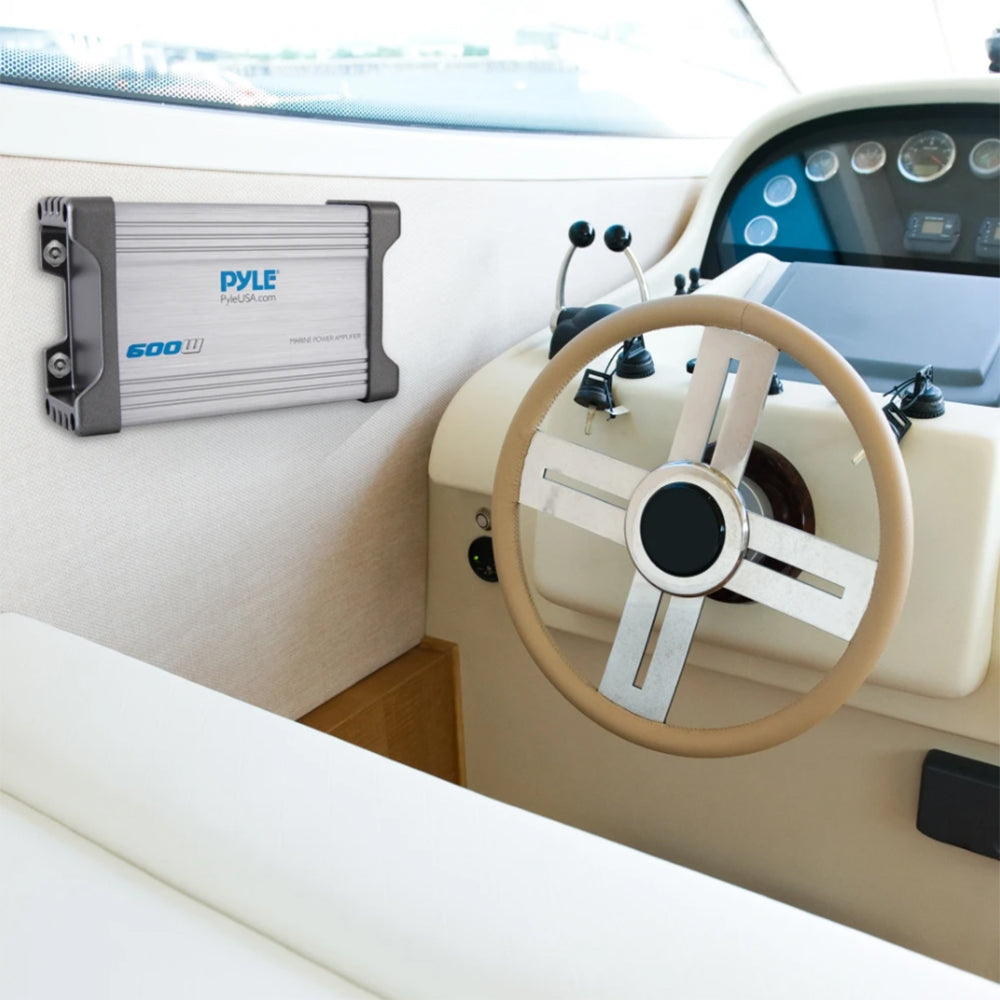 Pyle Waterproof 1500 W 4 Channel Marine Power Audio Amplifier for Boats (4 Pack) - VMInnovations