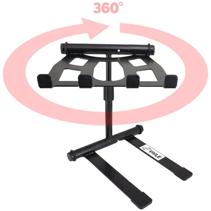 Pyle PLPTS55 Universal Adjustable Rotating DJ Laptop Stand with Travel Case - VMInnovations
