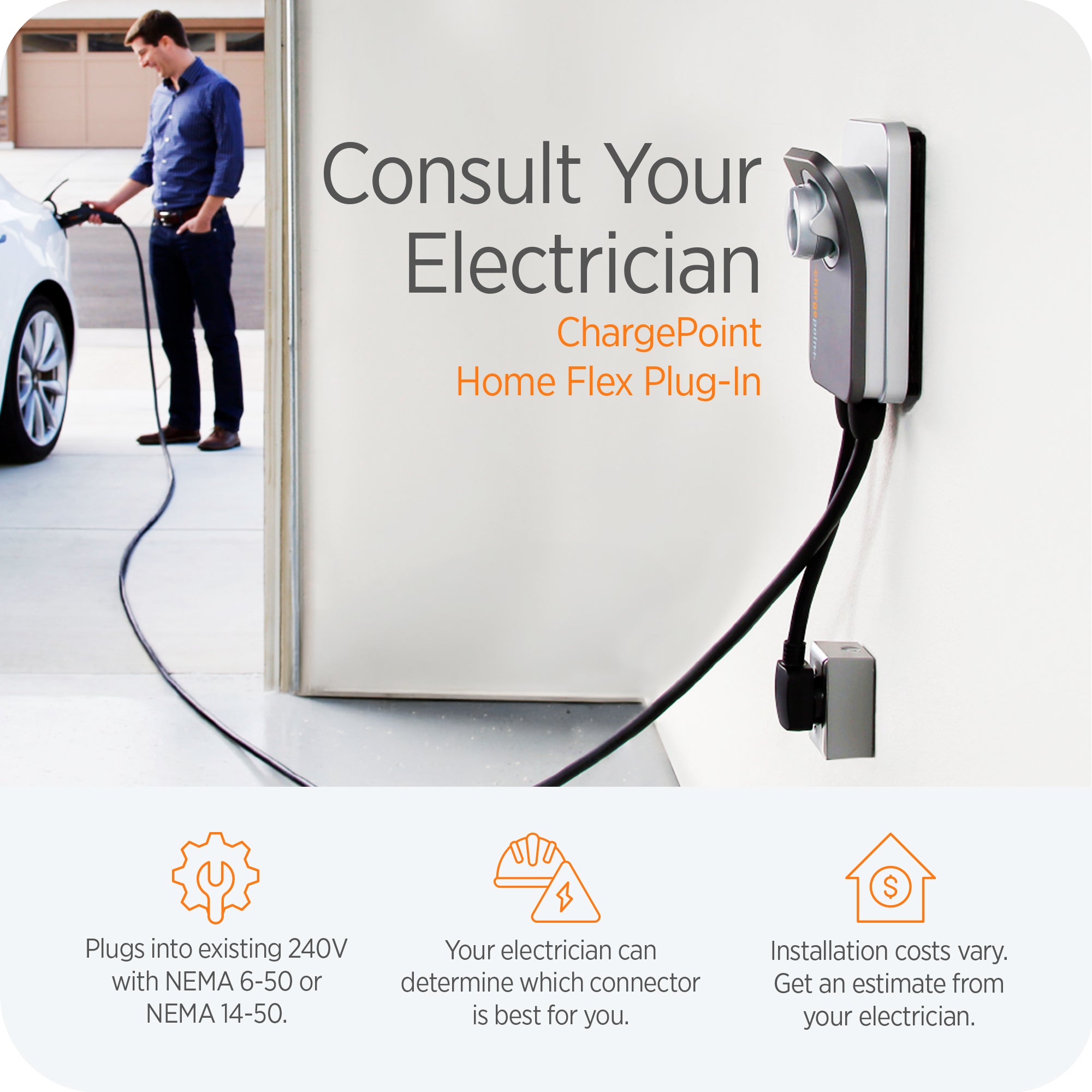 ChargePoint Level 2 EV Charger NACS, NEMA 6-50 Outlet Charge Station (Used) - VMInnovations