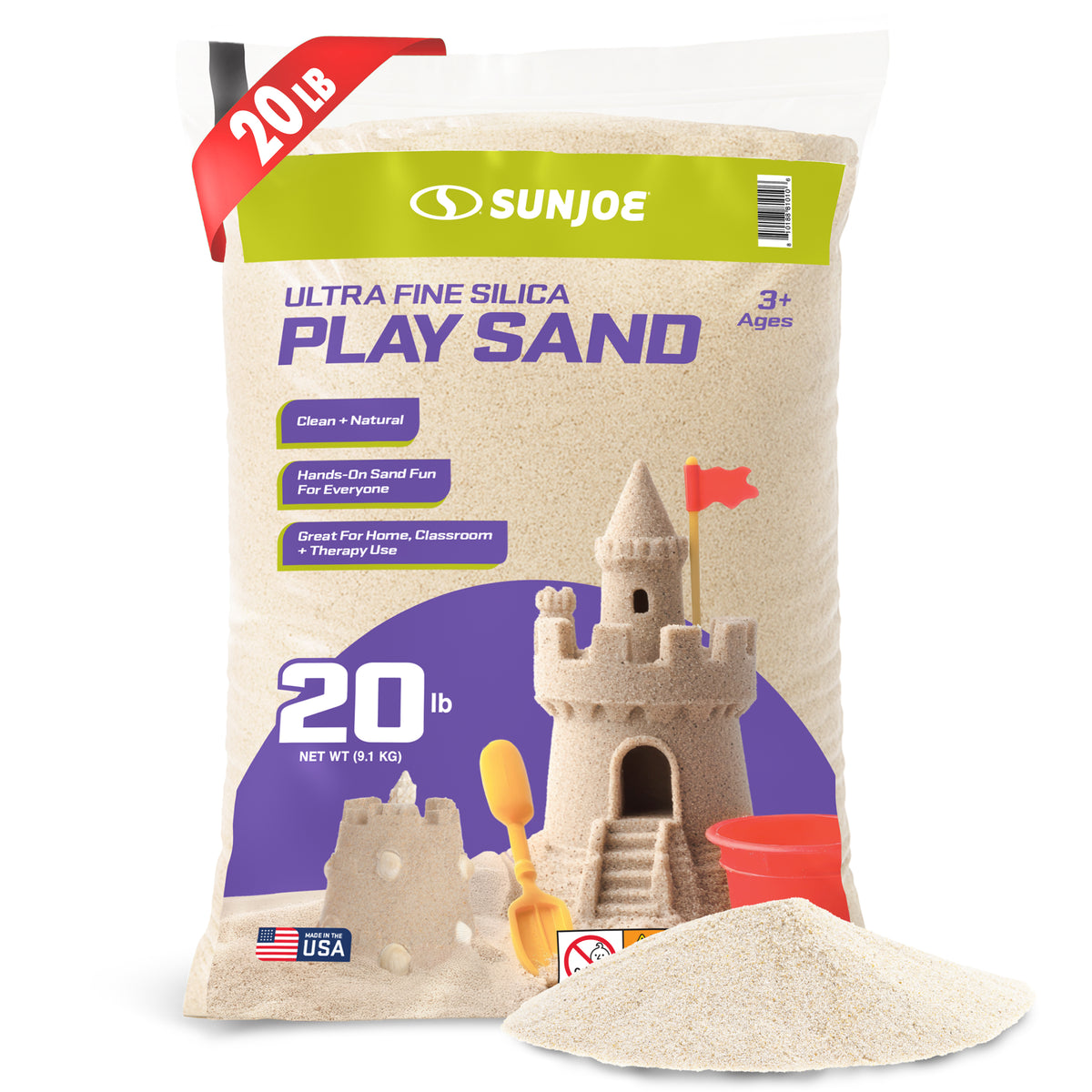 Sun Joe Ultra Fine Silica Play Sand for Sandboxes and Sensory Tables (Open Box) - VMInnovations