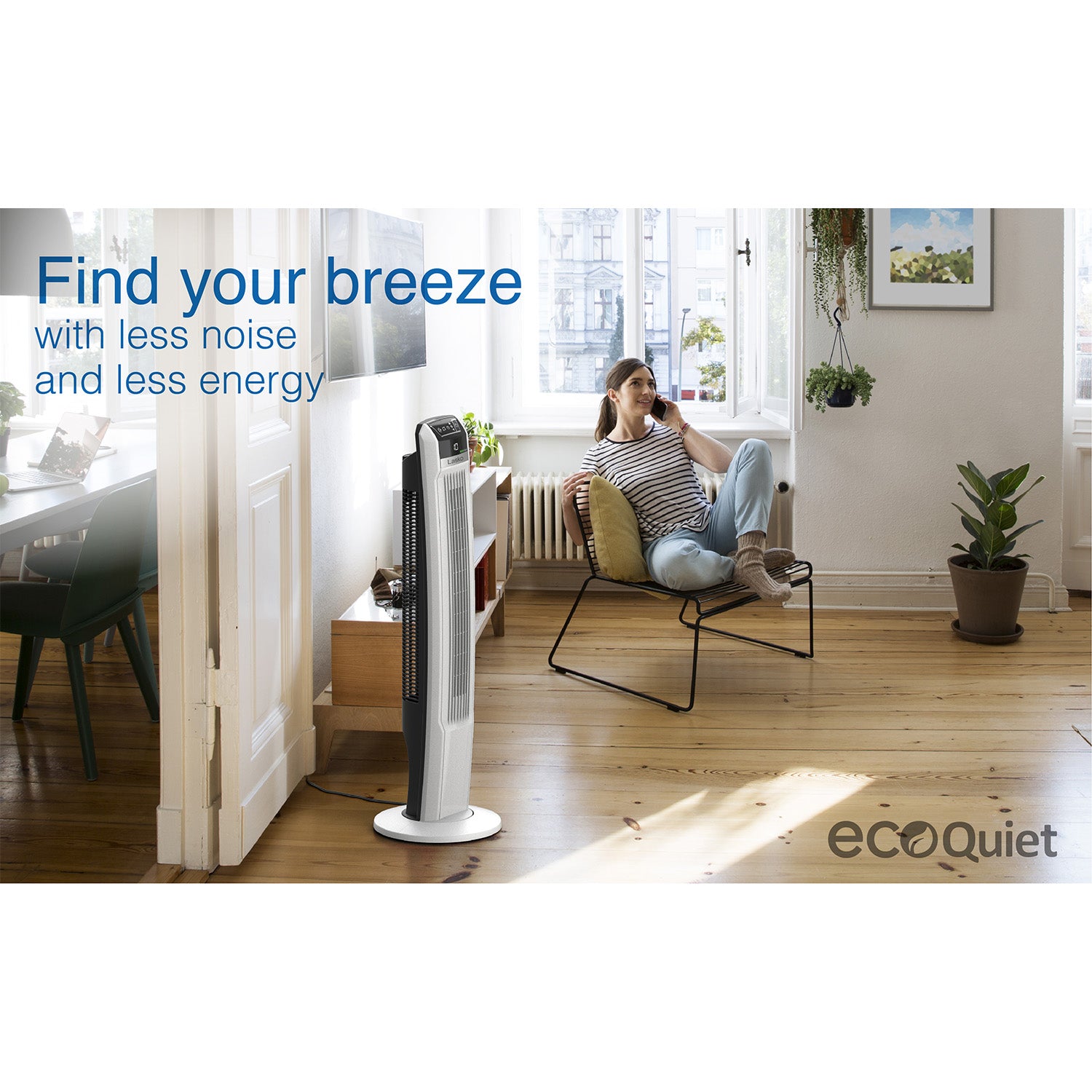 Lasko Portable Electric 42 Inch Oscillating Tower Fan with 12 Speeds, White - VMInnovations