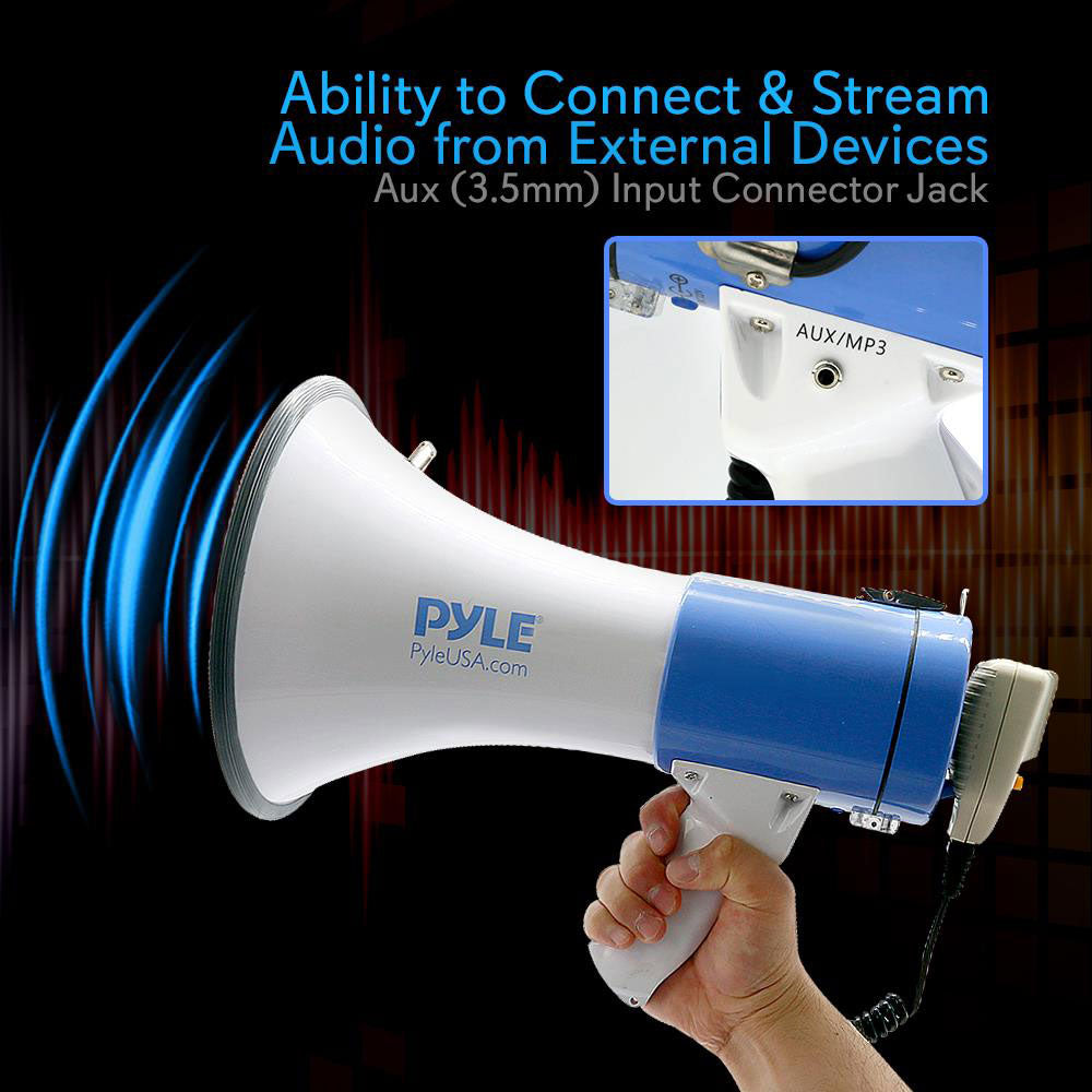 PylePro PMP59IR 50 Watt Portable Bullhorn Sound Megaphone Speaker, Blue (2 Pack)