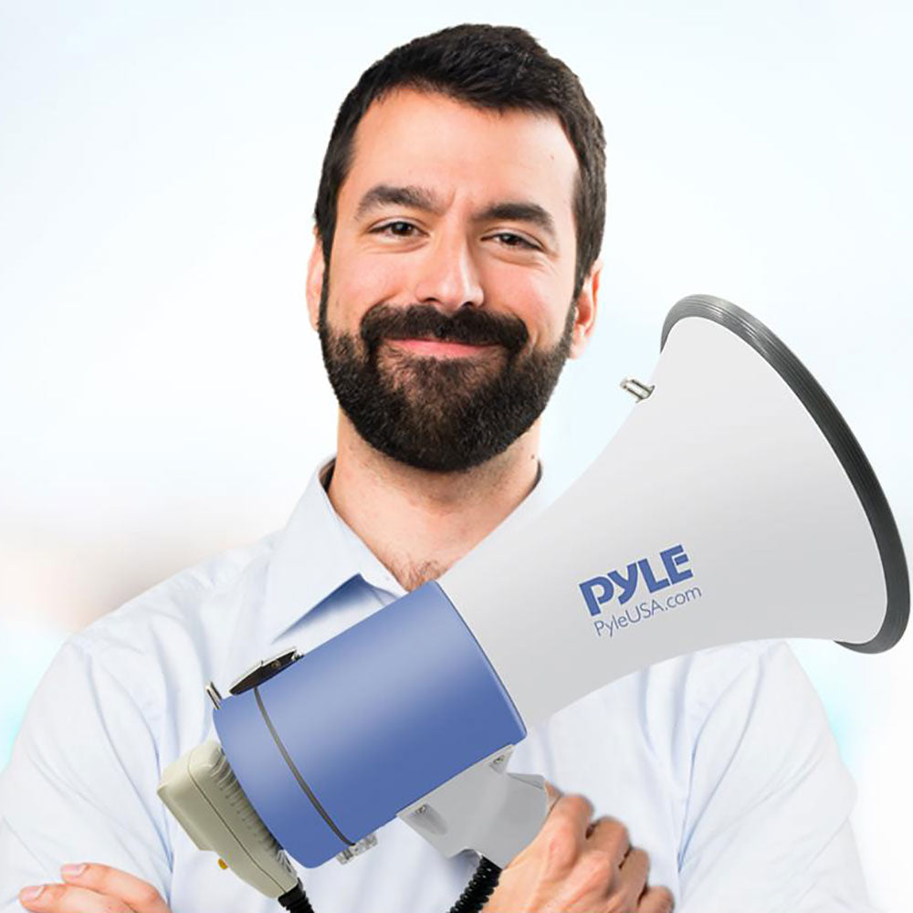 PylePro PMP59IR 50 Watt Portable Bullhorn Sound Megaphone Speaker, Blue (2 Pack)