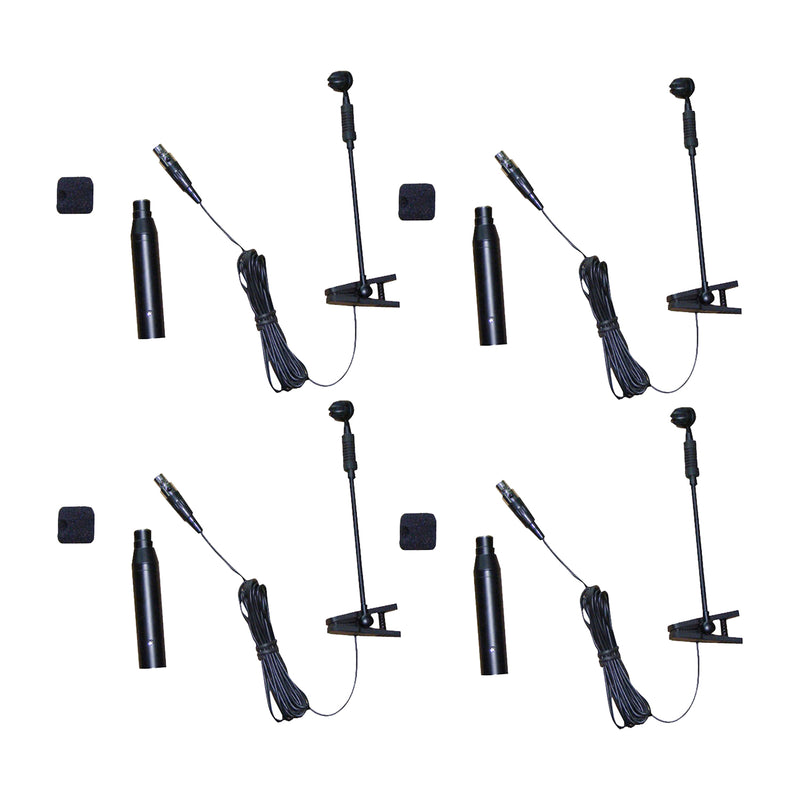 Pyle Wind Instrument/Saxophone XLR Mini Cardioid Condenser Microphone (4 Pack)