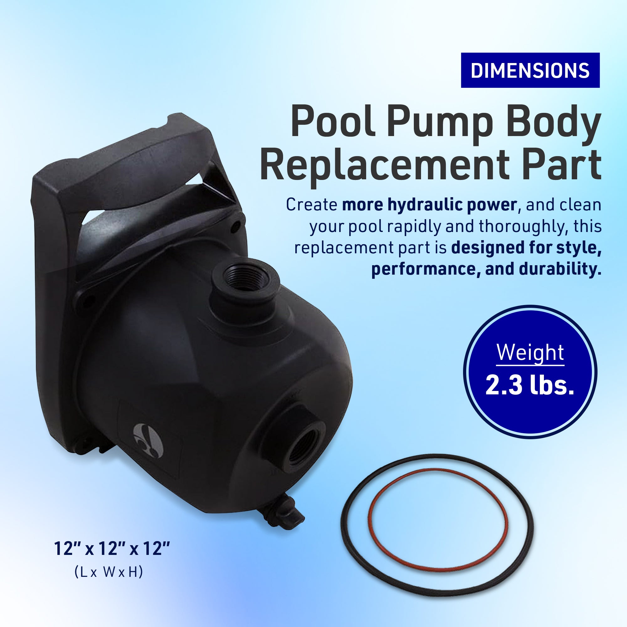Polaris Pool Pump Body Replacement Part for Above Ground Pools, Black (Open Box) - VMInnovations