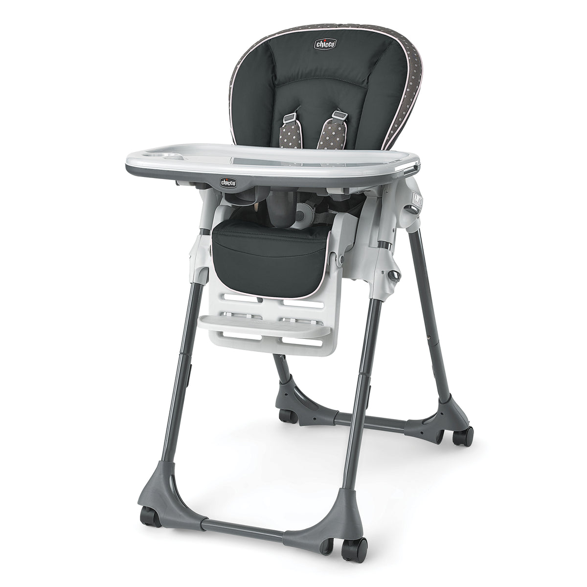 Chicco Ultra-Slim Portable Folding Single Pad Reclining Polly Highchair, Lilla - VMInnovations