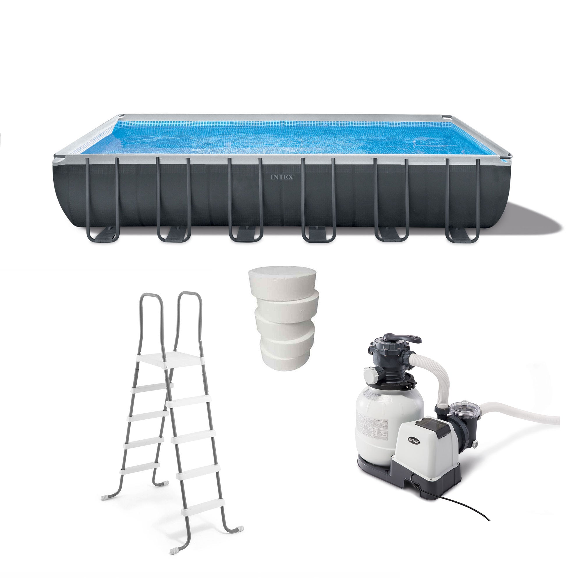 Intex 24' x 12' x 52" Ultra XTR Frame Above Ground Pool Set w/ 3" Chlorine Tabs - VMInnovations