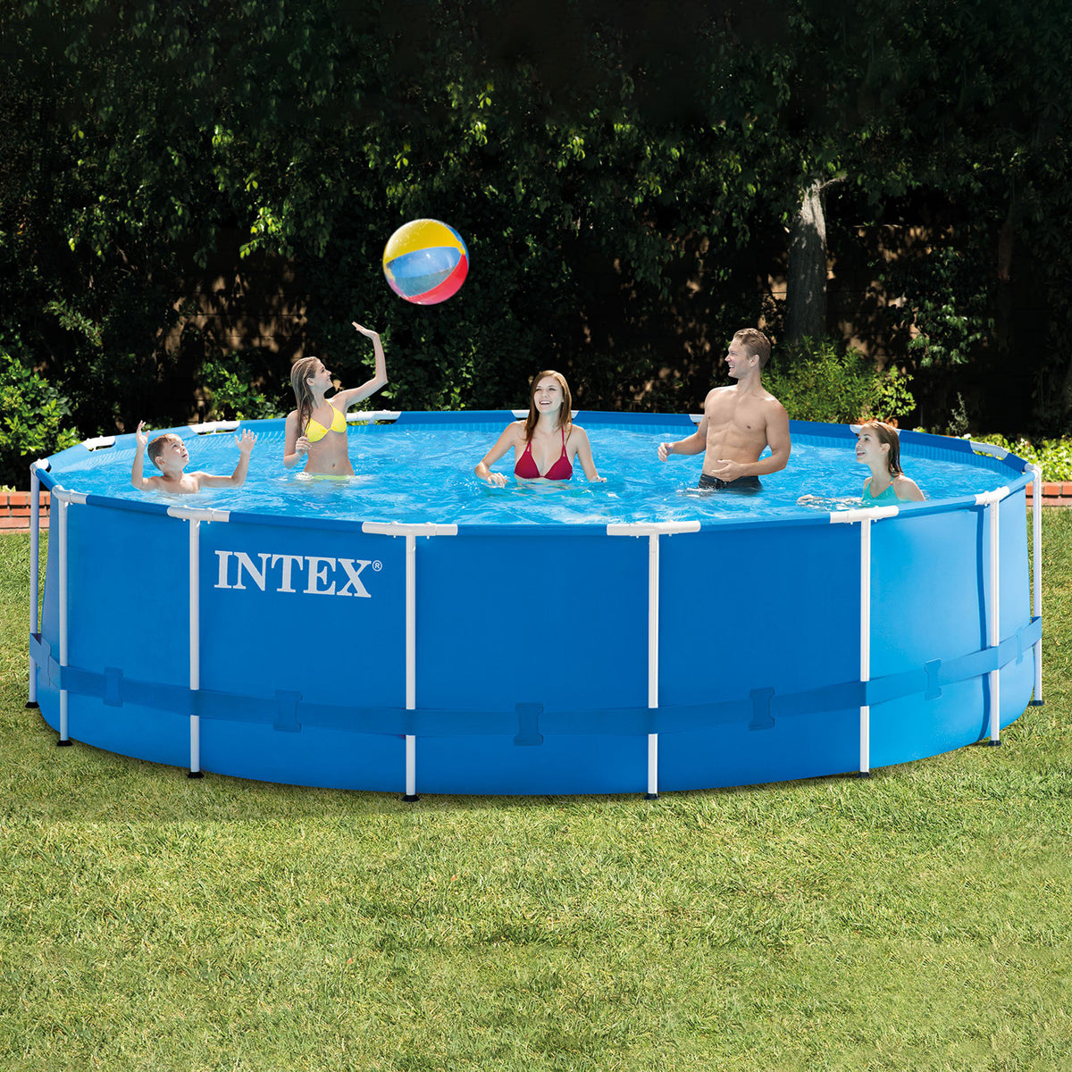 Intex 15ft x 48in Pool Set w/ Cleaning Kit & Natural Chemistry Maintenance Kit