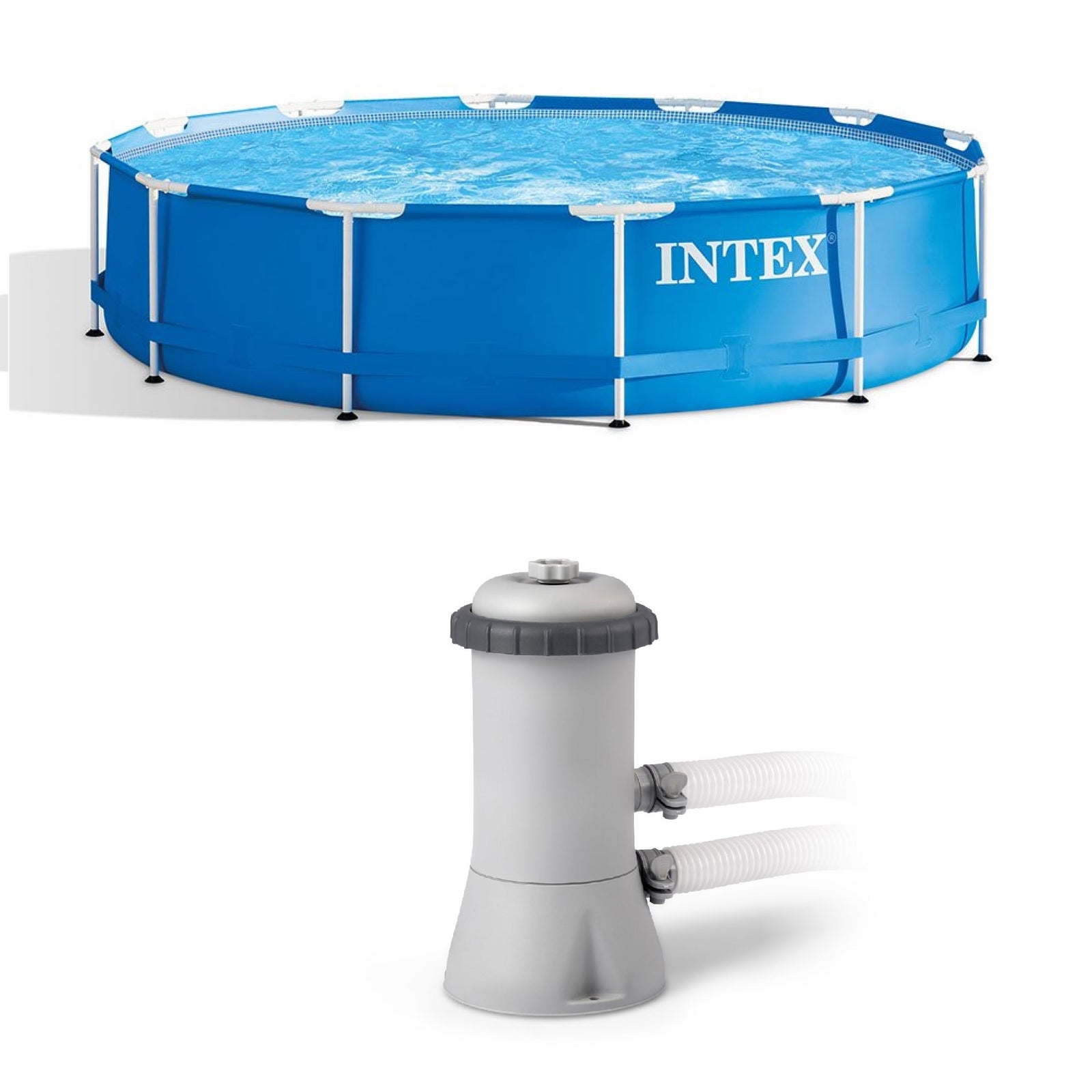 Intex  12Ft x 30In Swimming Pool & Intex 530 GPH Pool Cartridge Filter Pump - VMInnovations