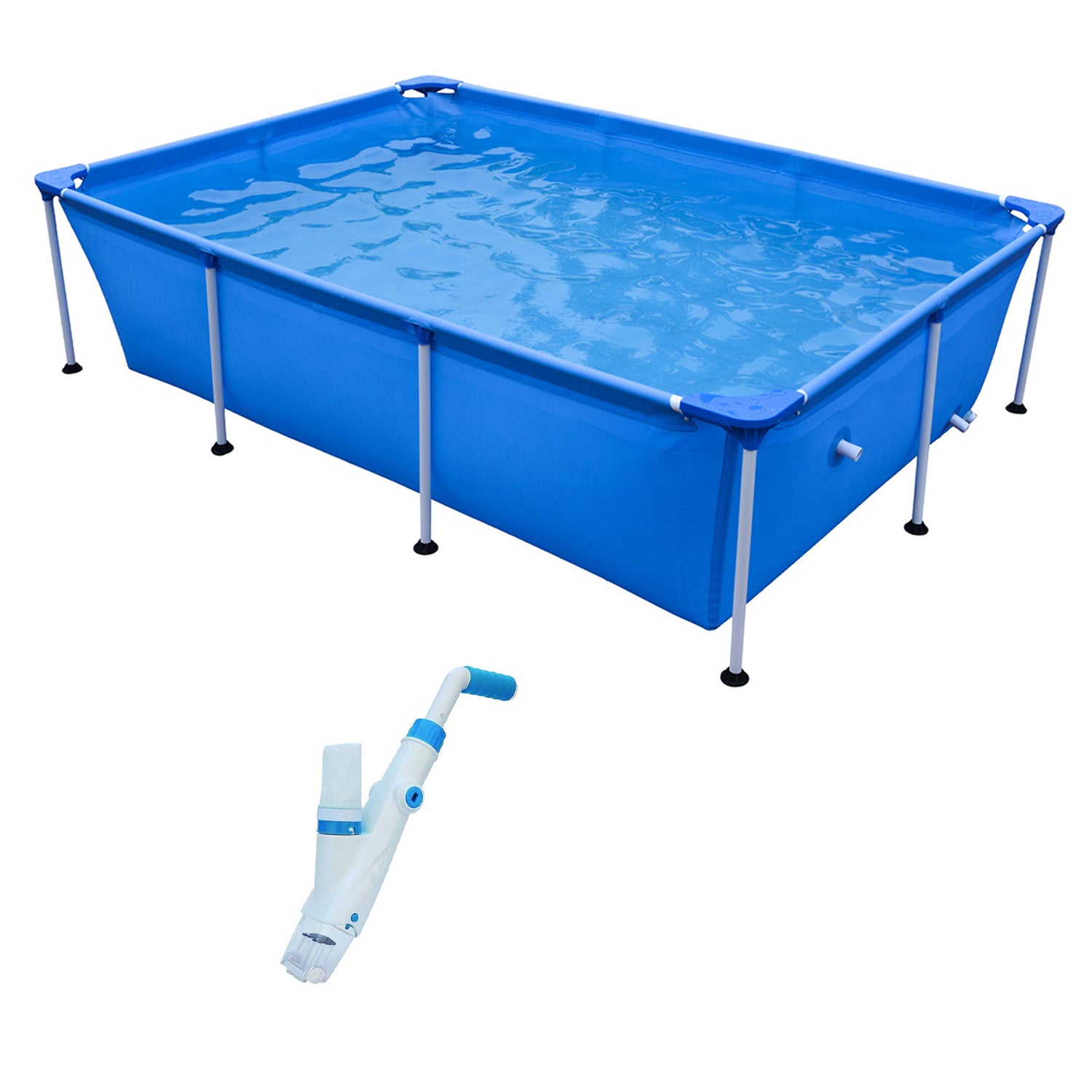 JLeisure 8.5 x 6 Ft Above Ground Swimming Pool Bundle w/ Handheld Pool Vacuum - VMInnovations
