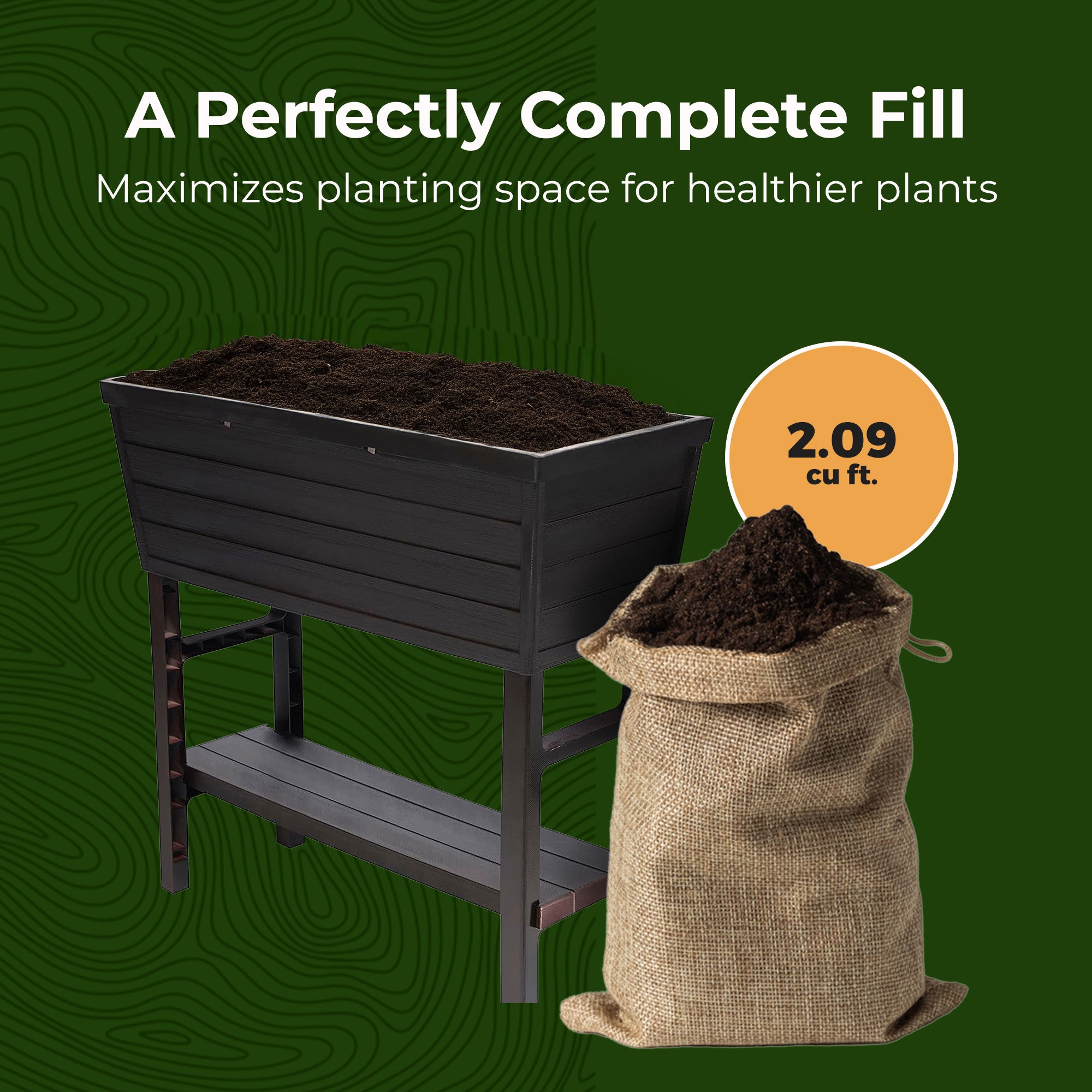 Polymer Outdoor Products 14.5" L x 32.25" W x 31.12" H Raised Garden Bed, Brown